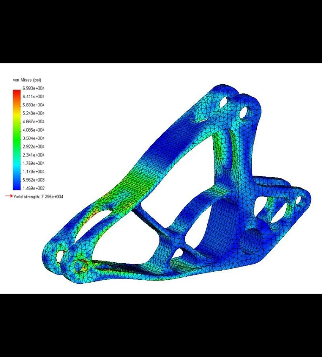 Ansys finite element analysis of a Formula Student suspension component