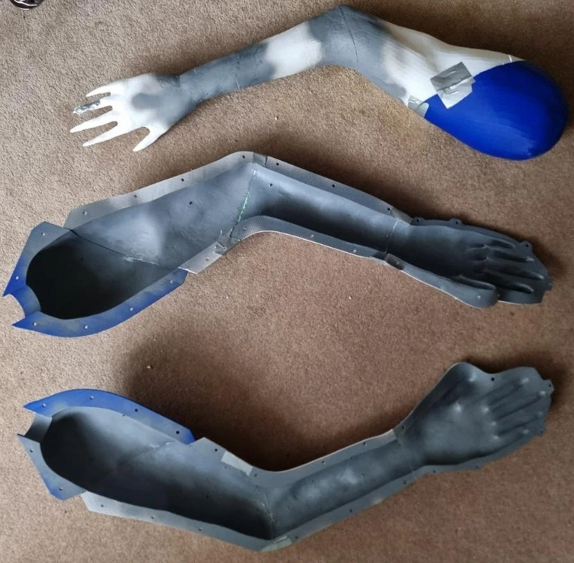 Anatomical trainer components, showing the skeleton and removable soft-tissue layers
